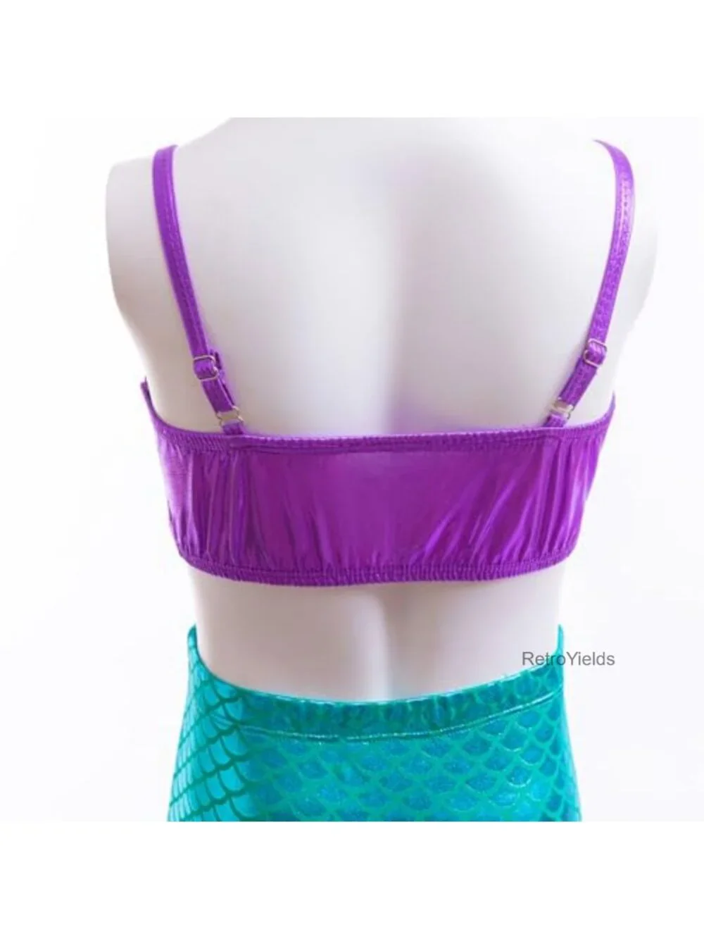 Toddler Girls 4pc Princess Tankini Swim Set with Mesh Skirt & Tiara